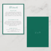 Eenvoudige Emerald Green Wedding Info Enclosure Ka Informatiekaartje (Voorkant / Achterkant)