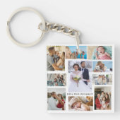 Eenvoudige en chique fotocollage | Huwelijk en gez Sleutelhanger (voorkant)