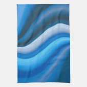 Eenvoudige en elegante blauwe Abstracte golven str Theedoek (Verticaal)