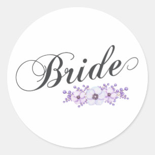 Eenvoudige en elegante bride Floral Sticker zege
