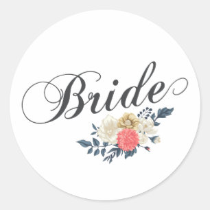 Eenvoudige en elegante bride Floral Sticker zege