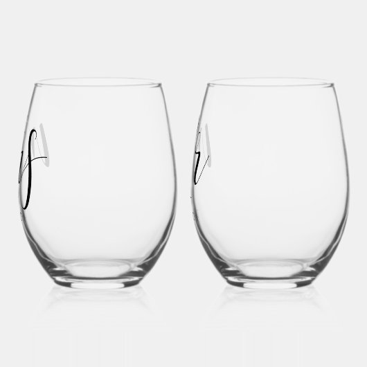 Eenvoudige en elegante bruiloft Mr & Mrs Set Wijnglas Zonder Voet (Links)