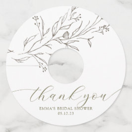 Eenvoudige en elegante Eucalyptus Branch Wine Glas Wijnglaslabel