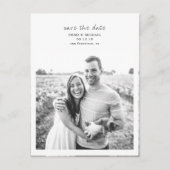 Eenvoudige en elegante foto Sla de datum op Aankondigingskaart (Voorkant)