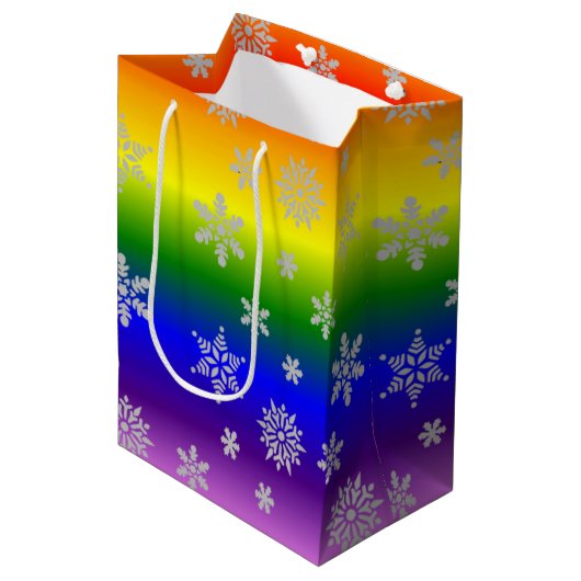 Eenvoudige en elegante kerst medium cadeauzakje (Voorkant Gekanteld)