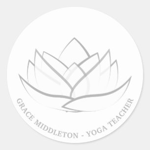 Eenvoudige en elegante Lotus Flower, aangepast Ronde Sticker