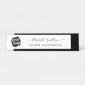 Eenvoudige en elegante, moderne, aangepaste Logo P Bureau Naambordje (Voorkant)