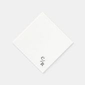 Eenvoudige en Elegante Monogram Initialen Bruiloft Servet (Hoek)