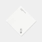 Eenvoudige en Elegante Monogram Initialen Bruiloft Servet (Hoek)