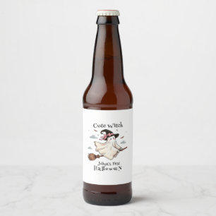 Eenvoudige en elegante Schattigee heks eerste Hall Bier Etiket