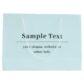 Eenvoudige en elegante tekst Sjabloon | Licht blau Groot Cadeauzakje (Achterkant)