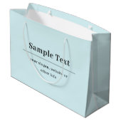 Eenvoudige en elegante tekst Sjabloon | Licht blau Groot Cadeauzakje (Achterkant Gekanteld)