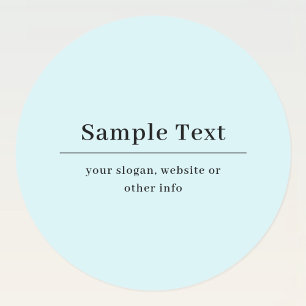 Eenvoudige en elegante tekst Sjabloon Licht blau Ronde Sticker