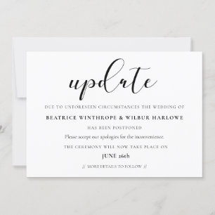 Eenvoudige en elegante trouwkaart update kaart