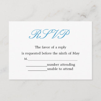 Eenvoudige en elegante weddenschappen RSVP Kaartje