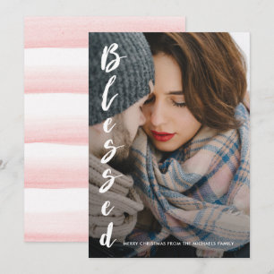 Eenvoudige en Elegante Zachte Waterverf Kerstmis Feestdagenkaart