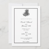 Eenvoudige en Elegante Zwart-wit Nikkah bruiloft Kaart (Voorkant)
