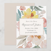 Eenvoudige en  Floral Wedding Save The Date (Voorkant / Achterkant)