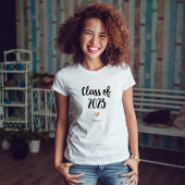 Eenvoudige en grafische klasse van 2023 met hart t-shirt