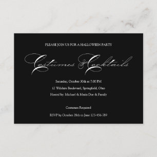 Eenvoudige en klassieke Halloween Costume Party Kaart