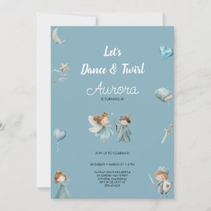 EENVOUDIGE EN LEUKE BLAUWE PRINSESSEN VERJAARDAGSF KAART