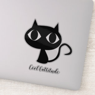 Eenvoudige en leuke zwarte-kattenotebookstickers sticker
