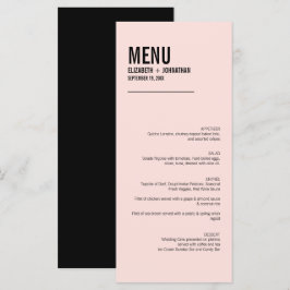 Eenvoudige en minimale roze Typografie-Kaart van h Menu