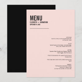 Eenvoudige en minimale roze Typografie-Kaart van h Menu
