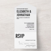 Eenvoudige en minimale Typografie Wedding All In One Uitnodiging (Binnen)