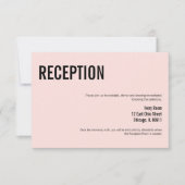 Eenvoudige en minimale Typografie Wedding Receptio Kaart (Voorkant)