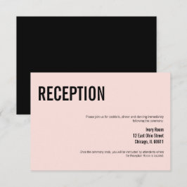 Eenvoudige en minimale Typografie Wedding Receptio Kaart