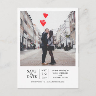 Eenvoudige en moderne foto's Sla de datum op Aankondigingskaart