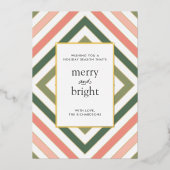Eenvoudige en moderne gestreepte kerst Kaart (Voorkant)