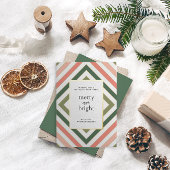 Eenvoudige en moderne gestreepte kerst Kaart