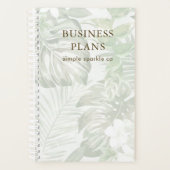 Eenvoudige en moderne groene en witte palmbladprin planner (Voorkant)