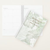 Eenvoudige en moderne groene en witte palmbladprin planner (Display)