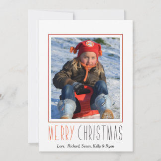 Eenvoudige en moderne kerstfotokaart feestdagenkaart