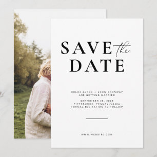 Eenvoudige en moderne Save the Date met foto Kaart