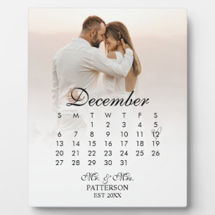 Eenvoudige en Moderne Trouwdatum Fotoplaat