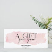 Eenvoudige en moderne, wazige roze certificaatkaar (Staand voorkant)