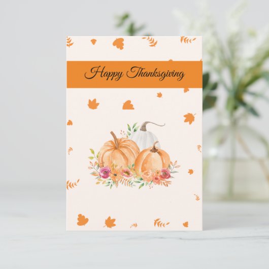 Eenvoudige en mooie Happy Thanksgiving-Kaart Bedankkaart (Staand voorkant)