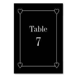 Eenvoudige en romantische harten Black Wedding Kaart