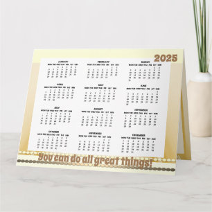 Eenvoudige en Schattigee kalender 2025 Gevouwen Ka Kaart