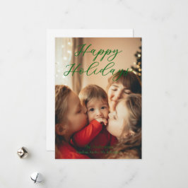 Eenvoudige Enkele Foto Feestdagenkaart