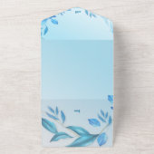 Eenvoudige envelop huwelijksuitnodiging blauw en w all in one uitnodiging (Buitenkant)