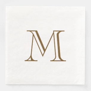 Eenvoudige Espresso Monogram Servet