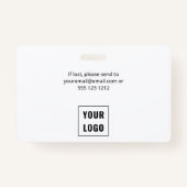 Eenvoudige Essential Medical Photo ID Badge (Achterkant)