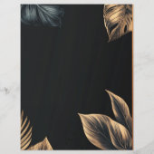 Eenvoudige Esthetische Bloemen Zwart Trouwprogramm (Achterkant)