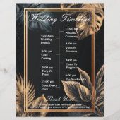 Eenvoudige Esthetische Bloemen Zwart Trouwprogramm (Voorkant)