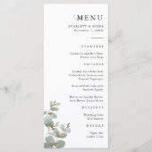 Eenvoudige eucalyptus bruiloft menu (Voorkant)